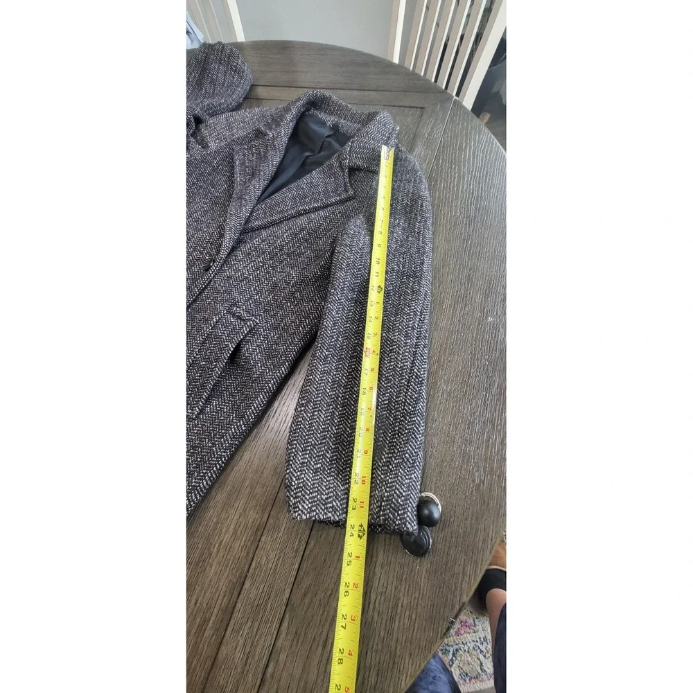 Vintage‎ Tweed Double Breasted Overcoat Top Coat Trench Jaguar USA made Size 16